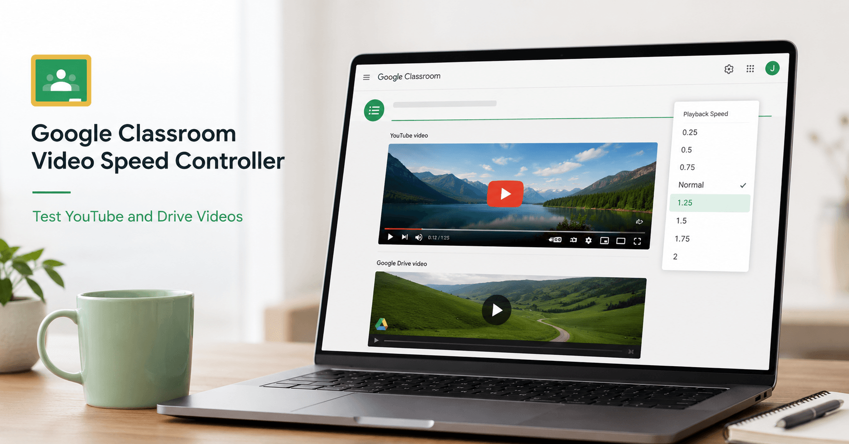 Google Classroom Video Speeder