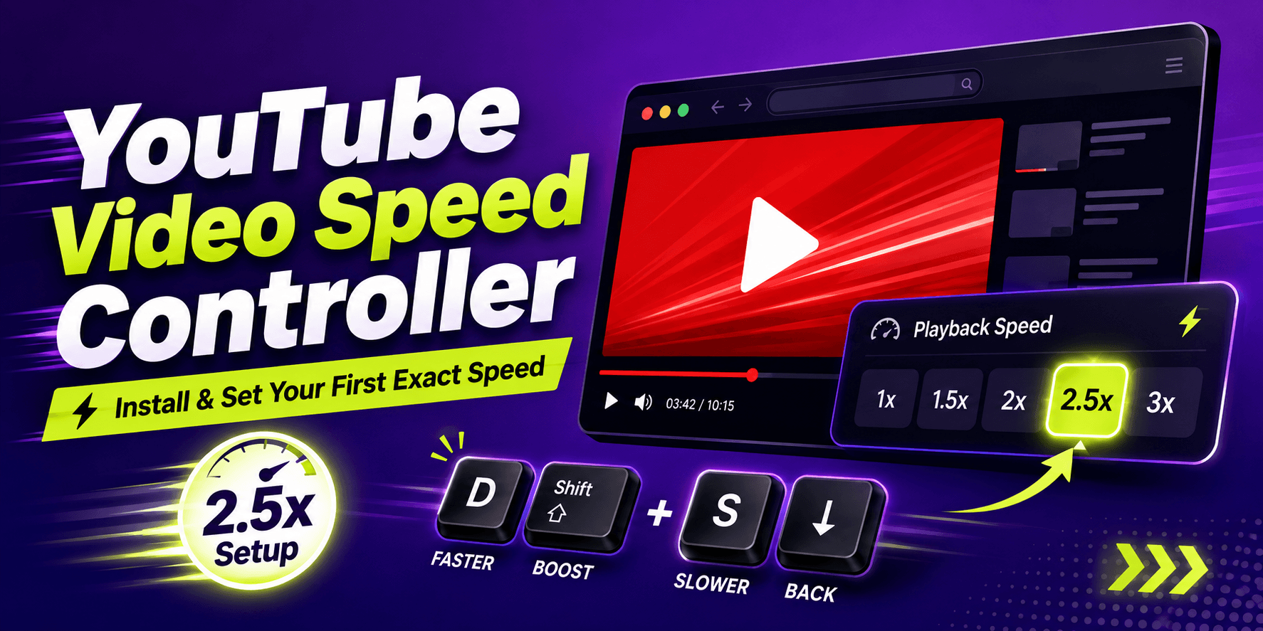 YouTube Video Speed Controller